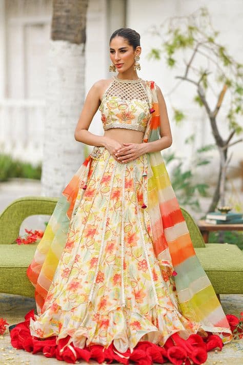 Haldi Bloom: Floral Lehenga Radiance