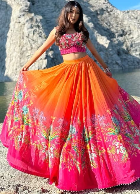 Sunrise Bloom Lehenga: Radiance for Your Haldi