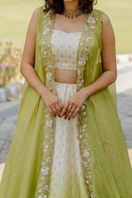 Lime Whisper Haldi Lehenga: A Breath of Fresh Air