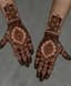 Lotus Blossom Benediction: Haldi Ceremony Hands Adorned with Sacred Blooms