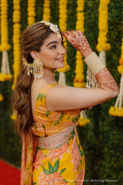 Haldi's Golden Radiance: A Bride's Joyful Bloom