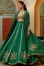 Emerald Bloom: Haldi Lehenga Set for Verdant Blessings