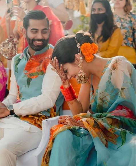 Giggles and Blooms: A Haldi Moment of Pure Joy