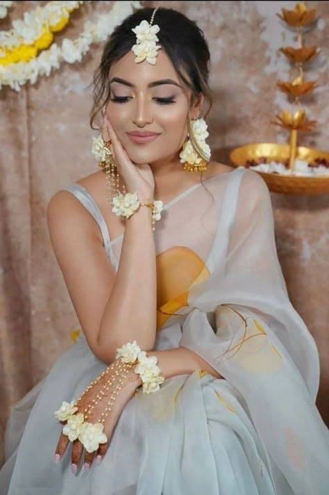 Haldi Bloom: A Bride Bathed in Floral Light
