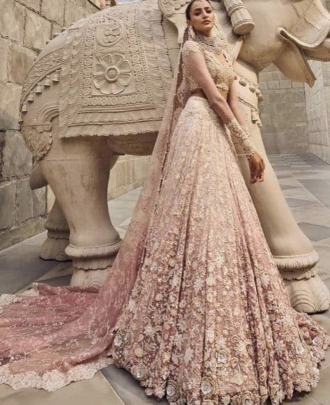 Dusty Rose Dream: A Bridal Lehenga of Whispered Elegance