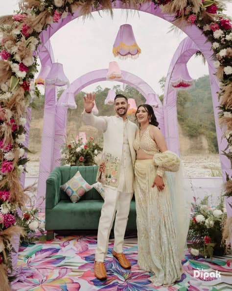 Sun-Kissed Promises: A Haldi Glow Amidst Lilac Dreams