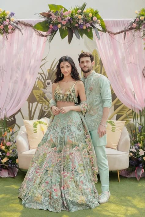 Minted Meadow: A Haldi Ceremony Under Whispering Petals
