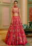 Raspberry Bloom Haldi Lehenga: A Floral Whisper of Joy