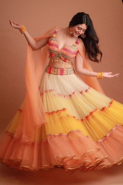 Sun-Kissed Twirl: Haldi Bride's Joyful Dance