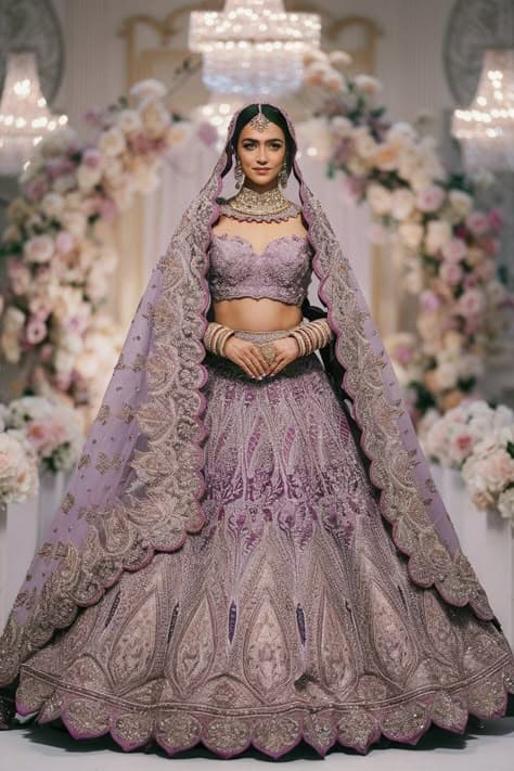 Lavender Bloom Bridal Lehenga: Whispers of Spring