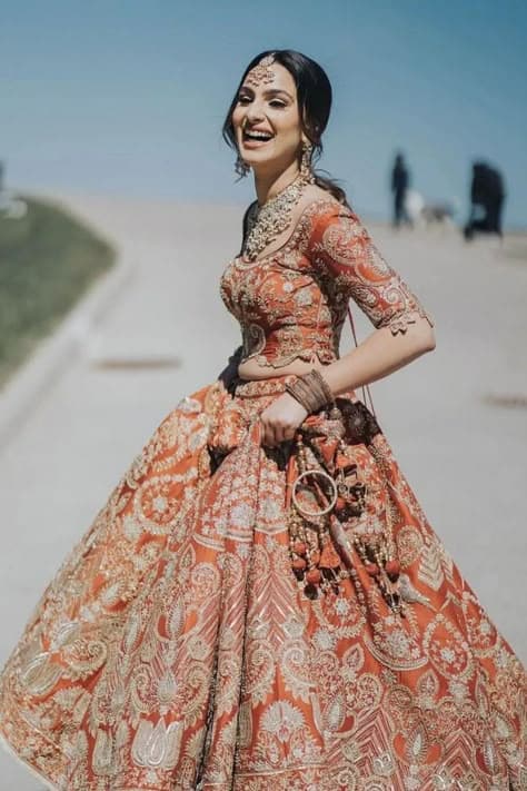 Radiant Marigold Dream: A Bridal Lehenga of Joy