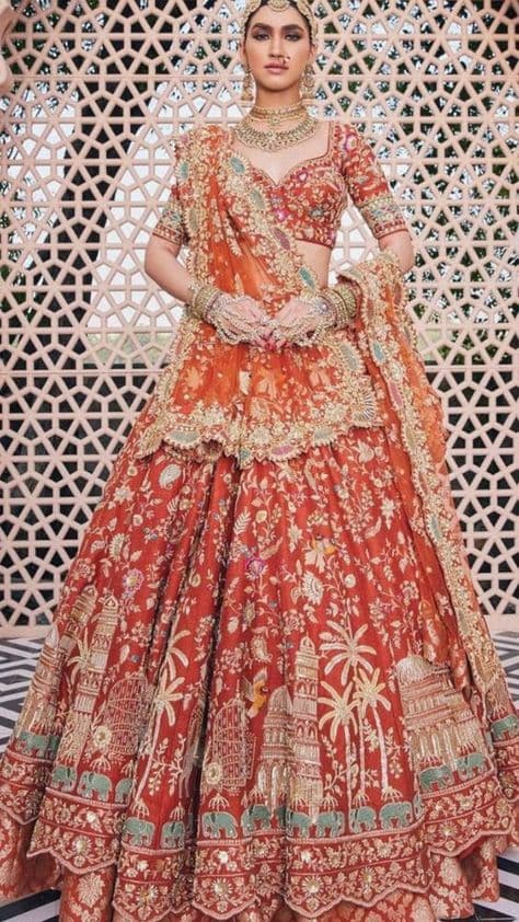 Sun-Kissed Heritage: A Bridal Lehenga Whispering Tales of Royalty