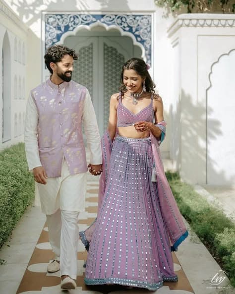 Lavender Hues and Shared Smiles: A Haldi Promise