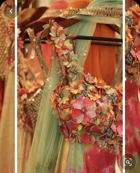 Ephemeral Blooms: Haldi Dawn Lehenga with Floral Cascade