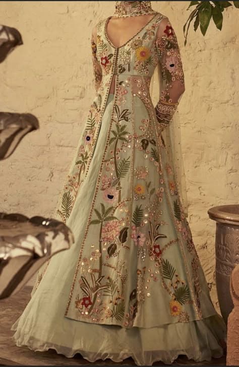 Minted Meadow Haldi Lehenga with Embroidered Blessings