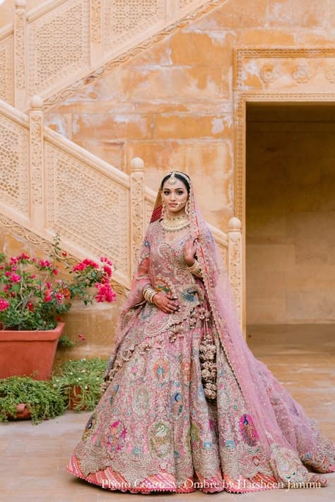 Dusty Rose Dream: A Bridal Lehenga Whispering Fairytales