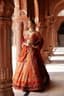 Crimson Sunset: Regal Bridal Lehenga in Marigold Hues