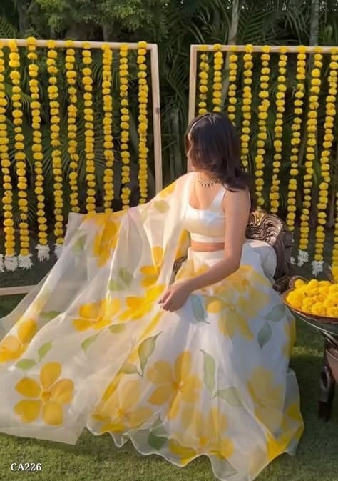 Golden Blooms of Haldi: A Bride Bathed in Sunshine