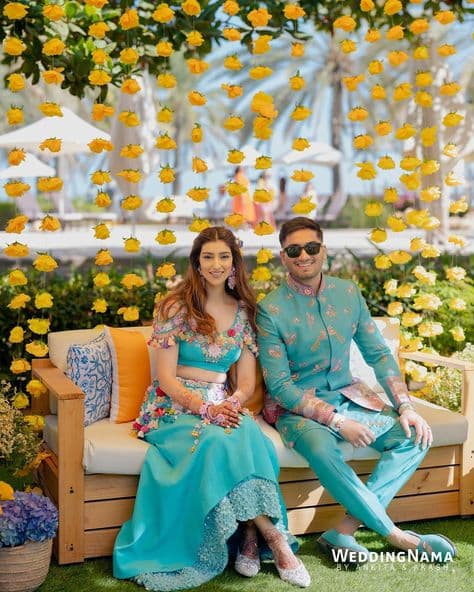 Turquoise Dreams and Marigold Blessings: A Haldi Celebration