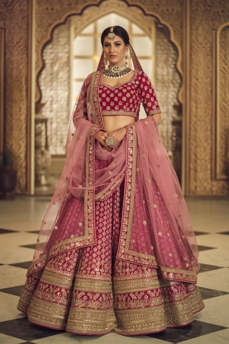 Crimson Rose Bridal Lehenga: A Vision of Regal Romance