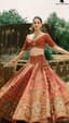 Crimson Bloom: A Regal Bridal Lehenga
