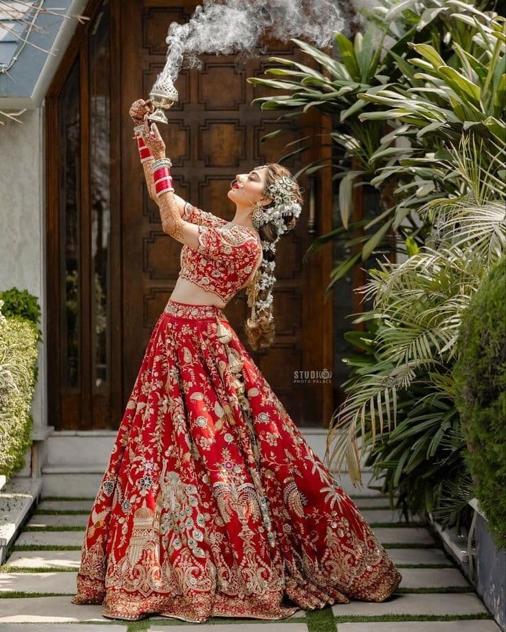 Crimson Benediction: A Bride Bathed in Incense and Scarlet