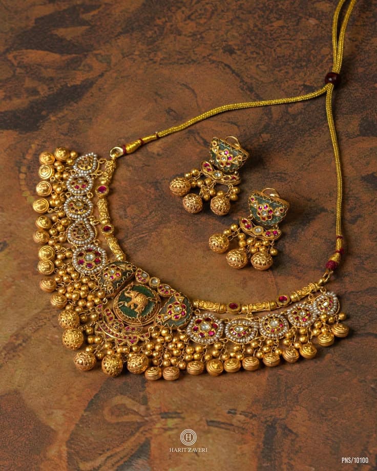 Golden Heritage: Elephant Motif Kundan Bridal Set