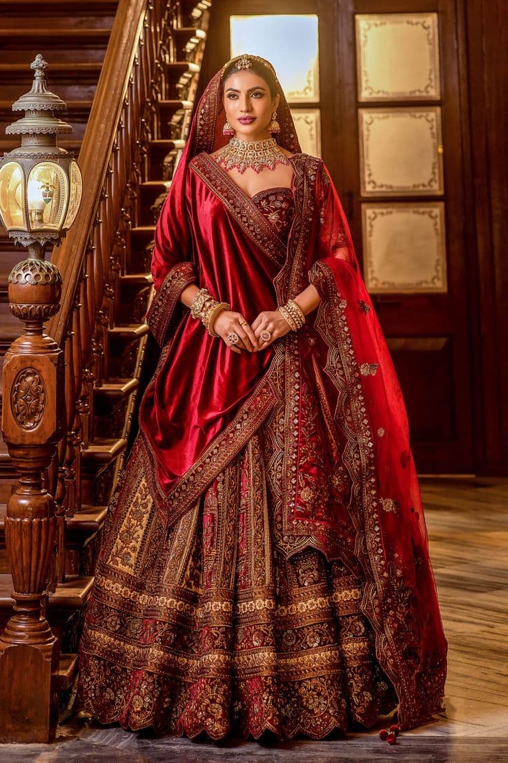 Crimson Majesty: The Velvet Embrace of a Bridal Legacy